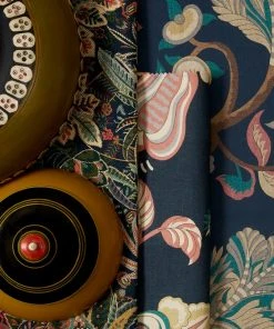 Liberty Fabrics New Palampore Trail Wallpaper In Pewter Blue