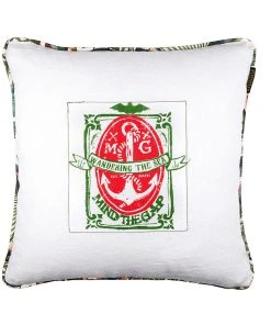 Mind The Gap Wandering The Sea / Birds Of Paradise Embroidered Cushion Havana Tropicana