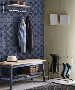 Mind The Gap Washed Shibori Indigo Wallpaper