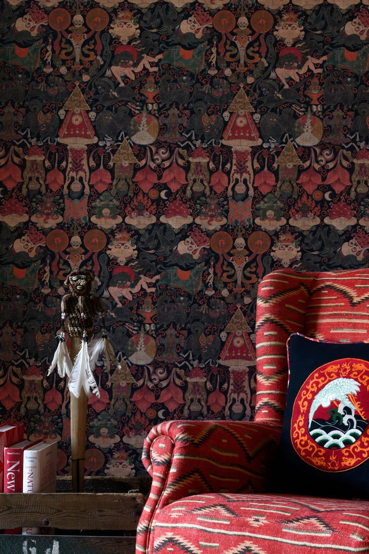 The Design Yard Yama Dharmaraja Wallpaper - Heritage Wallpaper for Home Decor 5 The Design Yard Yama Dharmaraja Wallpaper