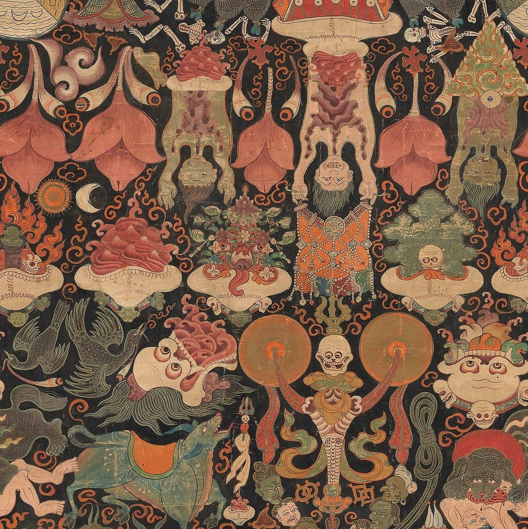 The Design Yard Yama Dharmaraja Wallpaper - Heritage Wallpaper for Home Decor 3 The Design Yard Yama Dharmaraja Wallpaper