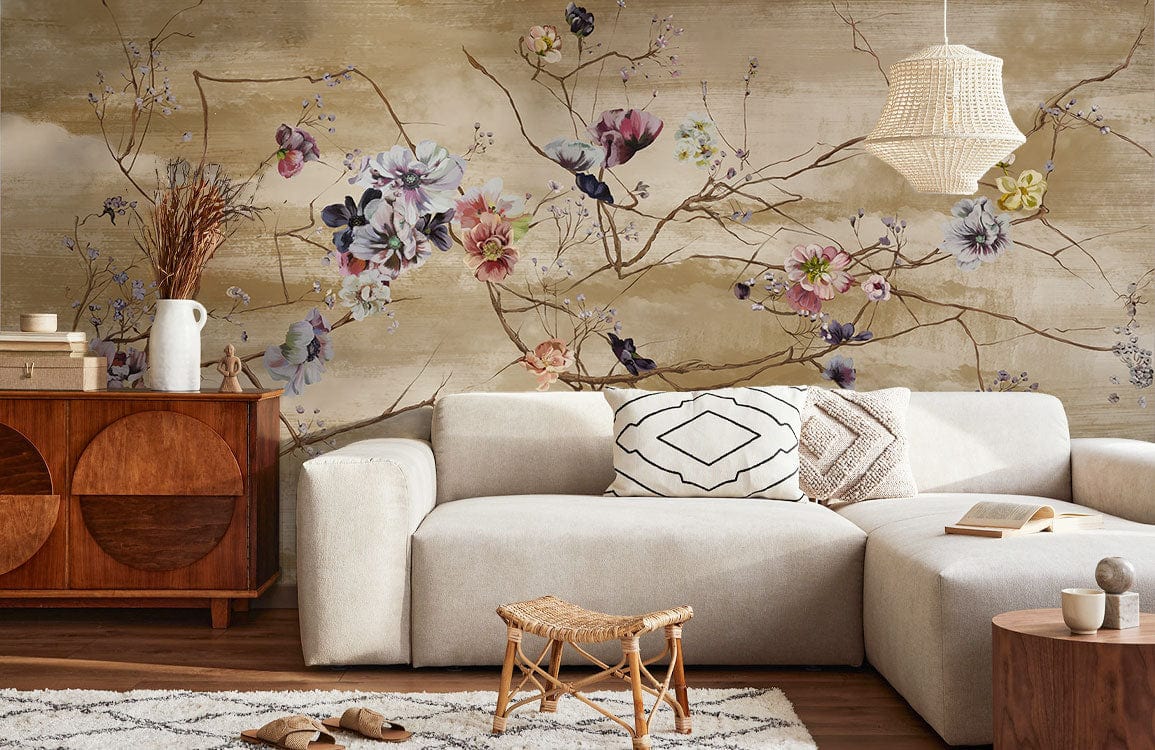 Cheap The Design Yard Shop -Cheap The Design Yard Shop uk flower branch painting wallpaper mural lounge